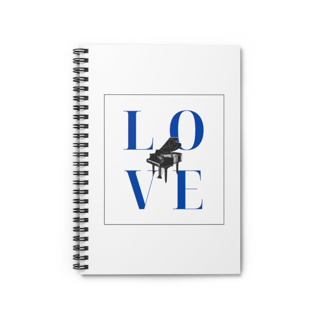 Love Piano Spiral Notebook - Ruled Line | Music Gifts Depot