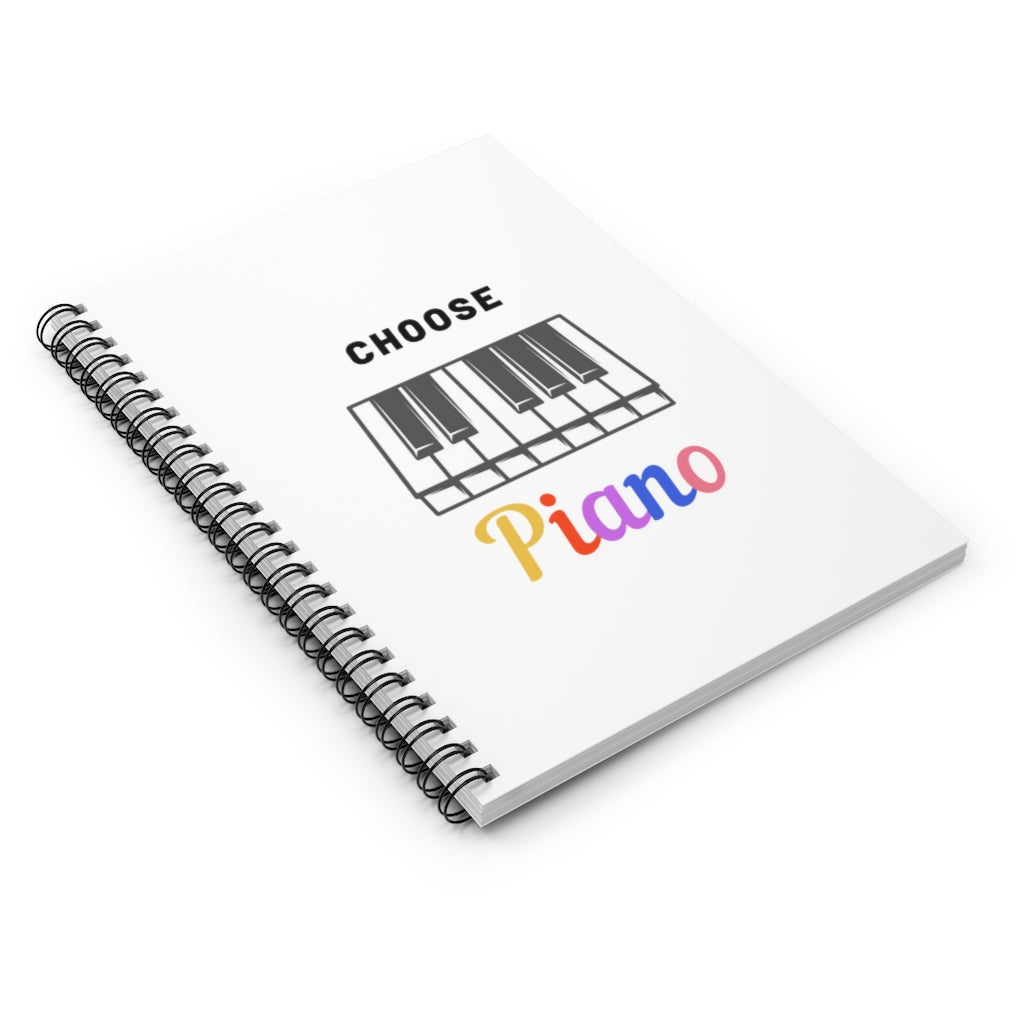 Choose Piano Spiral Notebook - Ruled Line | Music Gifts Depot
