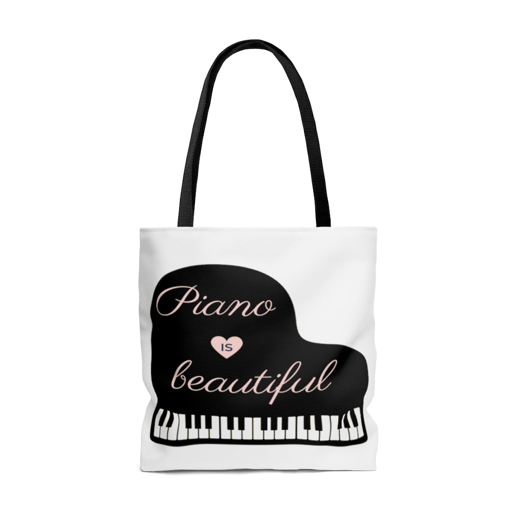 Piano Is Beautiful Tote Bag - Music Gifts Depot