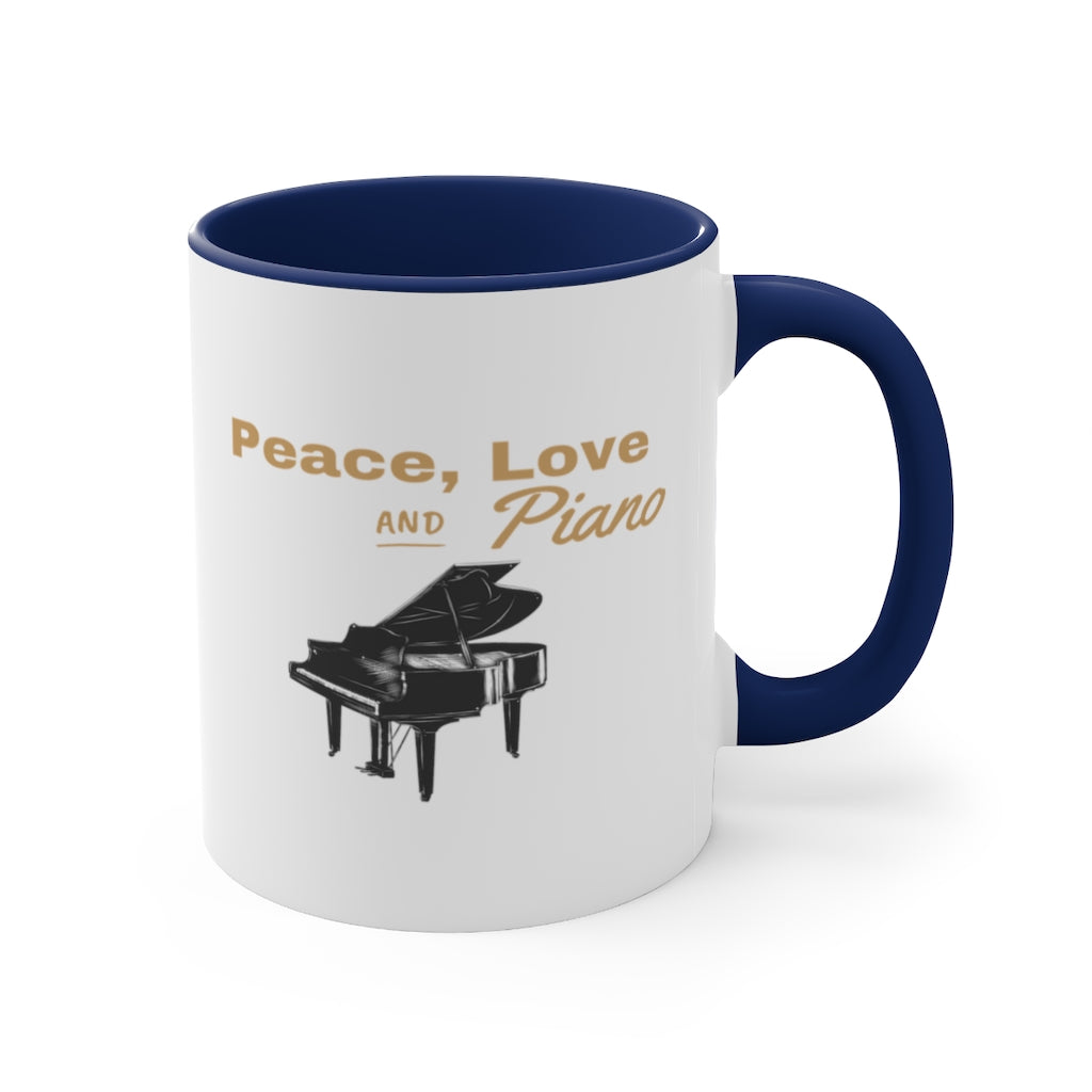 Peace Love and Piano Pianist Grand piano teacher Coffee Mug