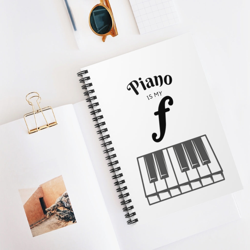 Piano Is My Forte Spiral Notebook - Ruled Line | Music Gifts Depot