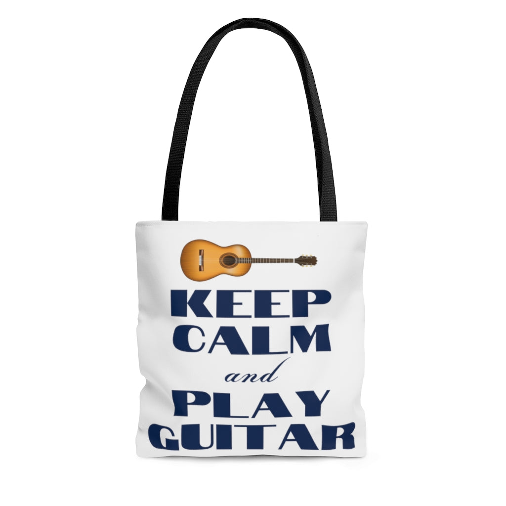 Keep Calm and Play Guitar Tote Bag | Music Gifts Depot
