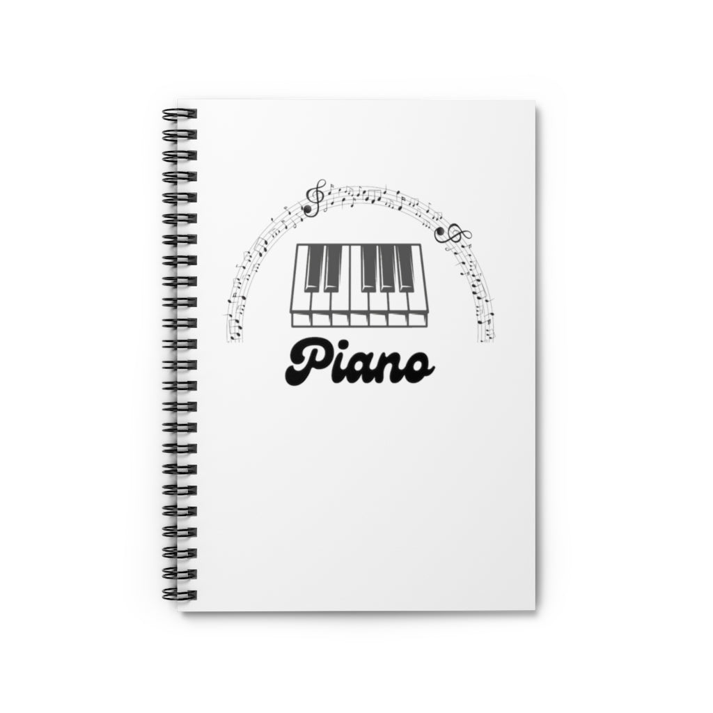 Piano Spiral Notebook - Ruled Line | Music Gifts Depot