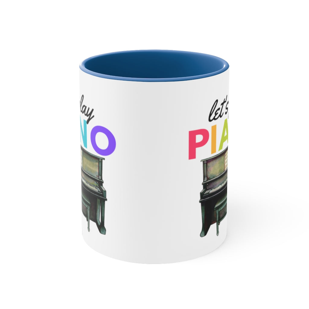 Colorful Let's Play Piano Coffee Mug, 11oz