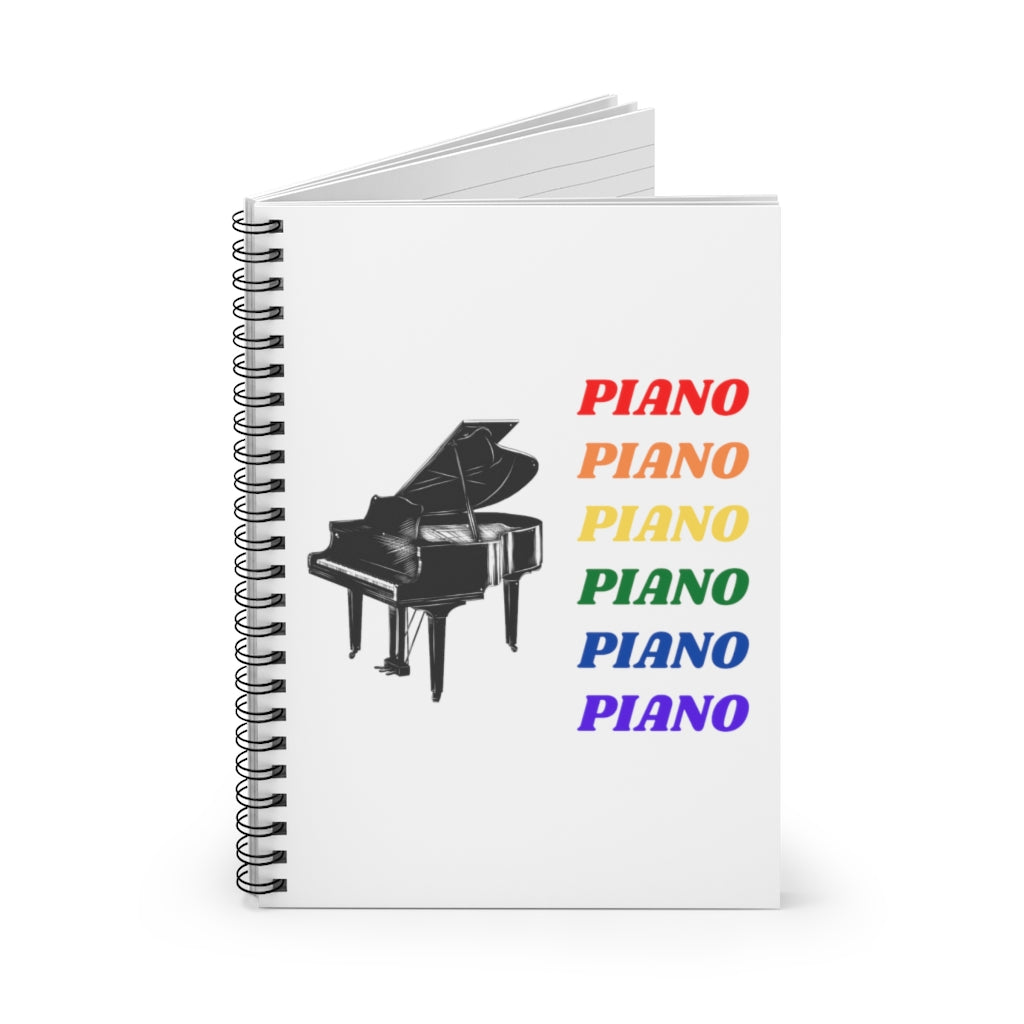 Colorful Piano Spiral Notebook - Ruled Line | Music Gifts Depot