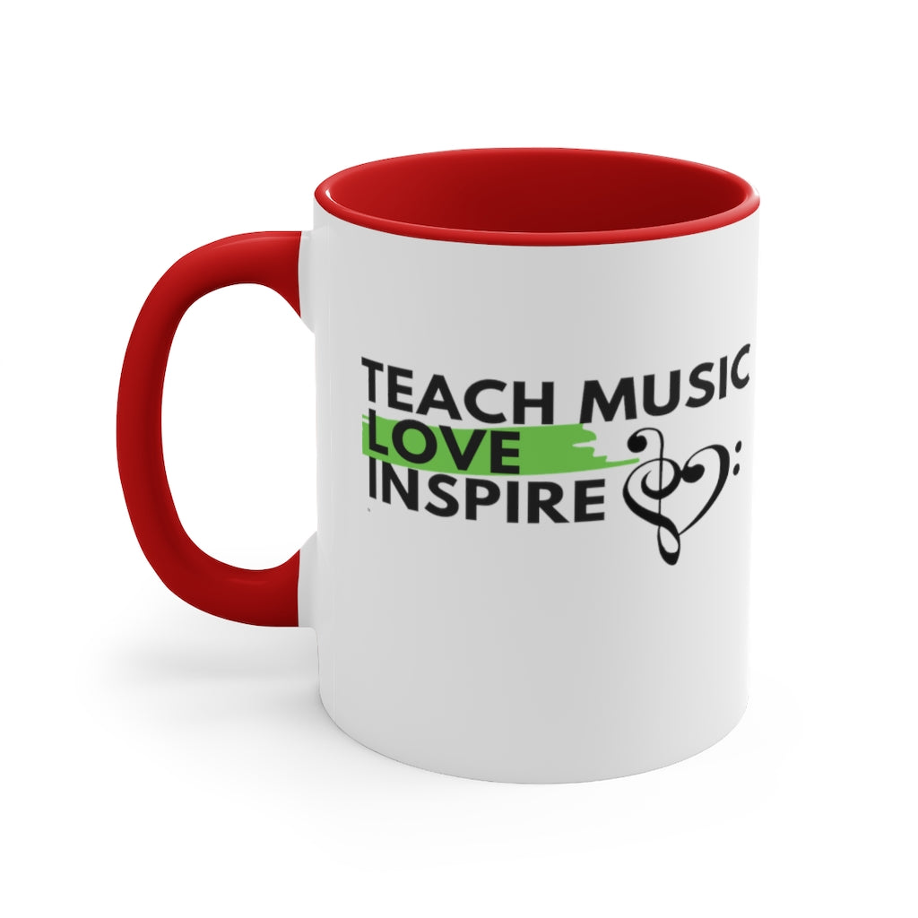 Teach Music Love Inspire Coffee Mug, 11oz - Music Gifts Depot