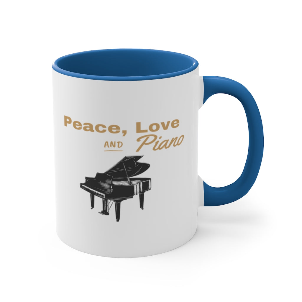 Peace Love and Piano Pianist Grand piano teacher Coffee Mug