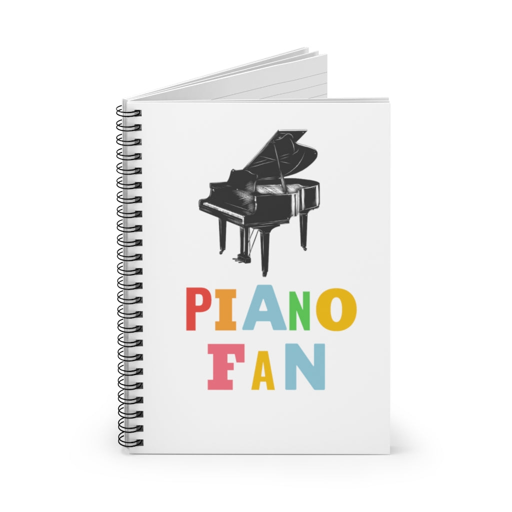 Piano Fan Spiral Notebook - Ruled Line | Music Gifts Depot