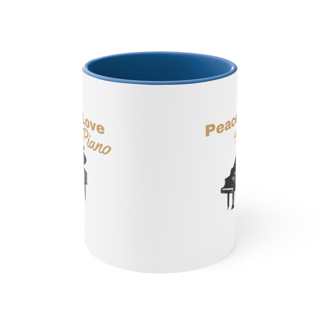 Peace Love and Piano Pianist Grand piano teacher Coffee Mug