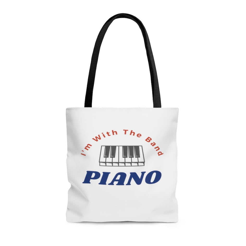 I'm With The Band Piano Tote Bag | Music Gifts Depot