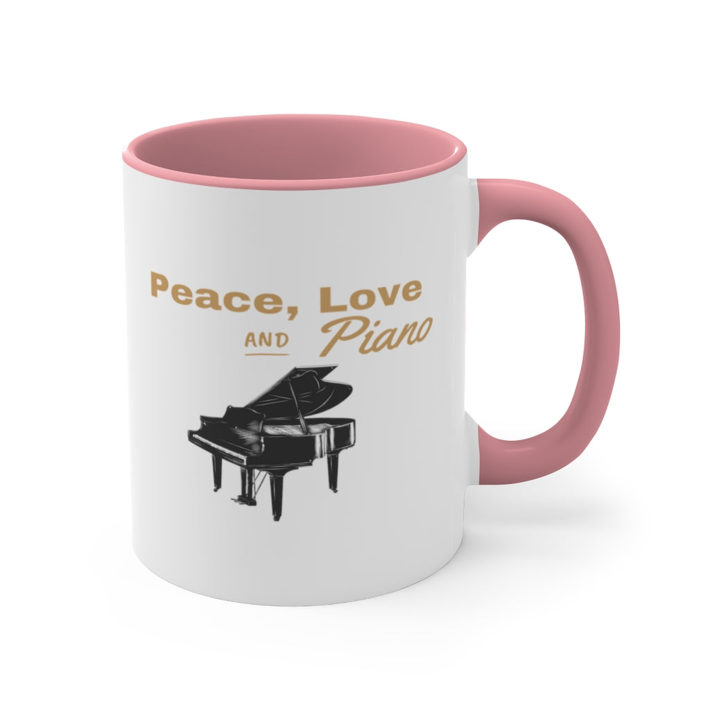 Peace Love and Piano Pianist Grand piano teacher Coffee Mug