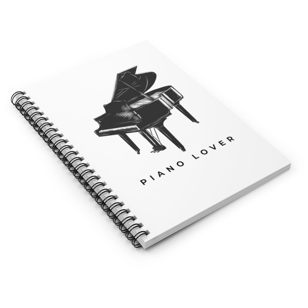 Piano Lover Spiral Notebook - Ruled Line | Music Gifts Depot