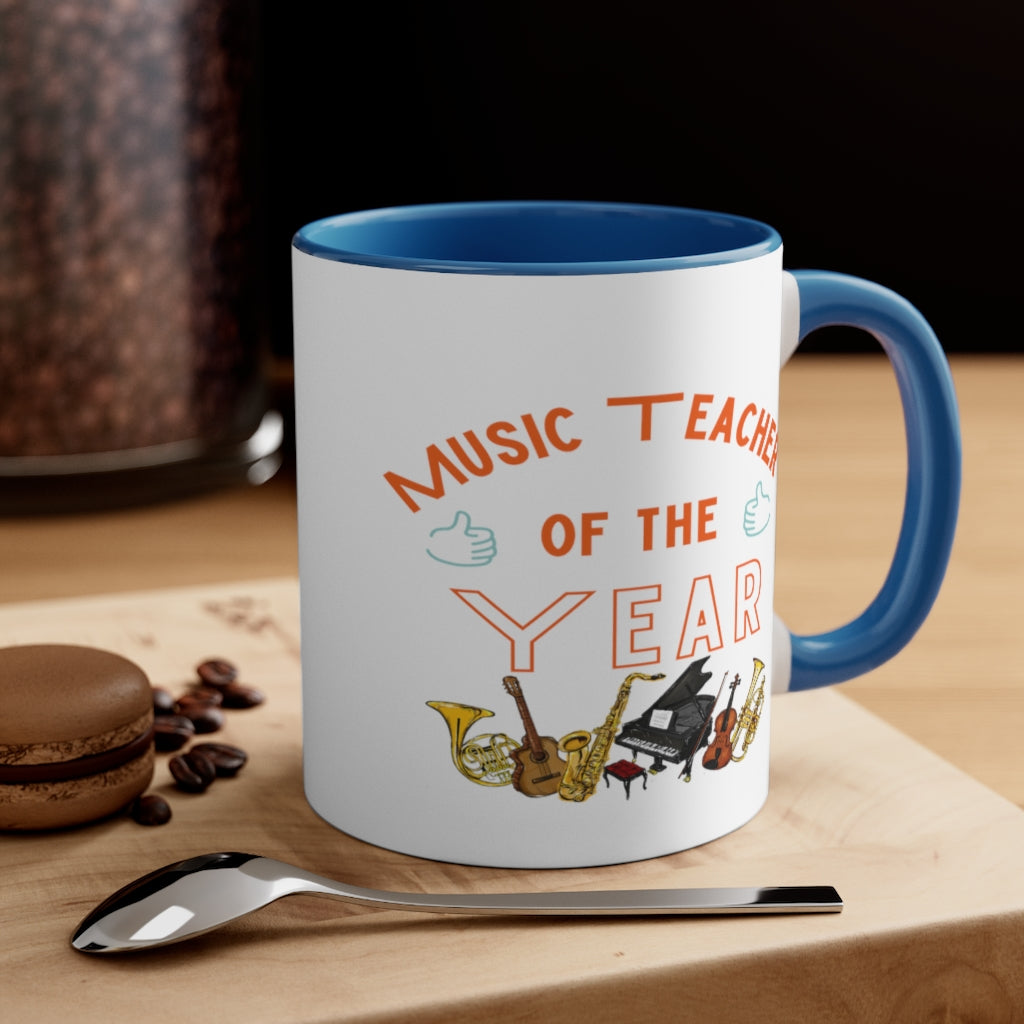 Music Teacher Of The Year Coffee Mug, 11oz - Music Gifts Depot