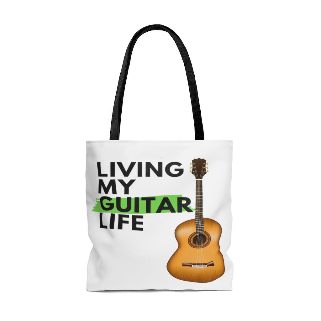 Living My Guitar Life Tote Bag | Music Gifts Depot