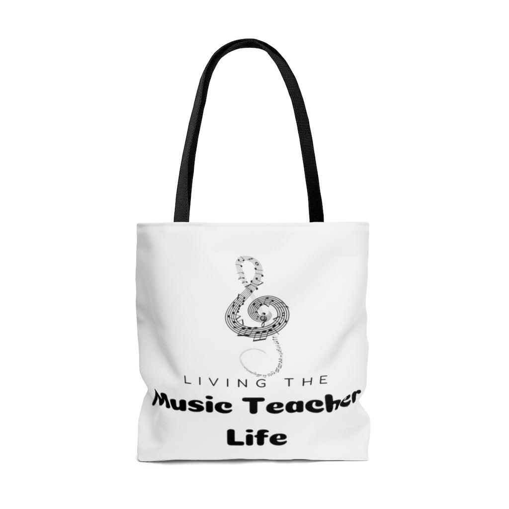Living The Music Teacher Life Tote Bag | Music Gifts Depot