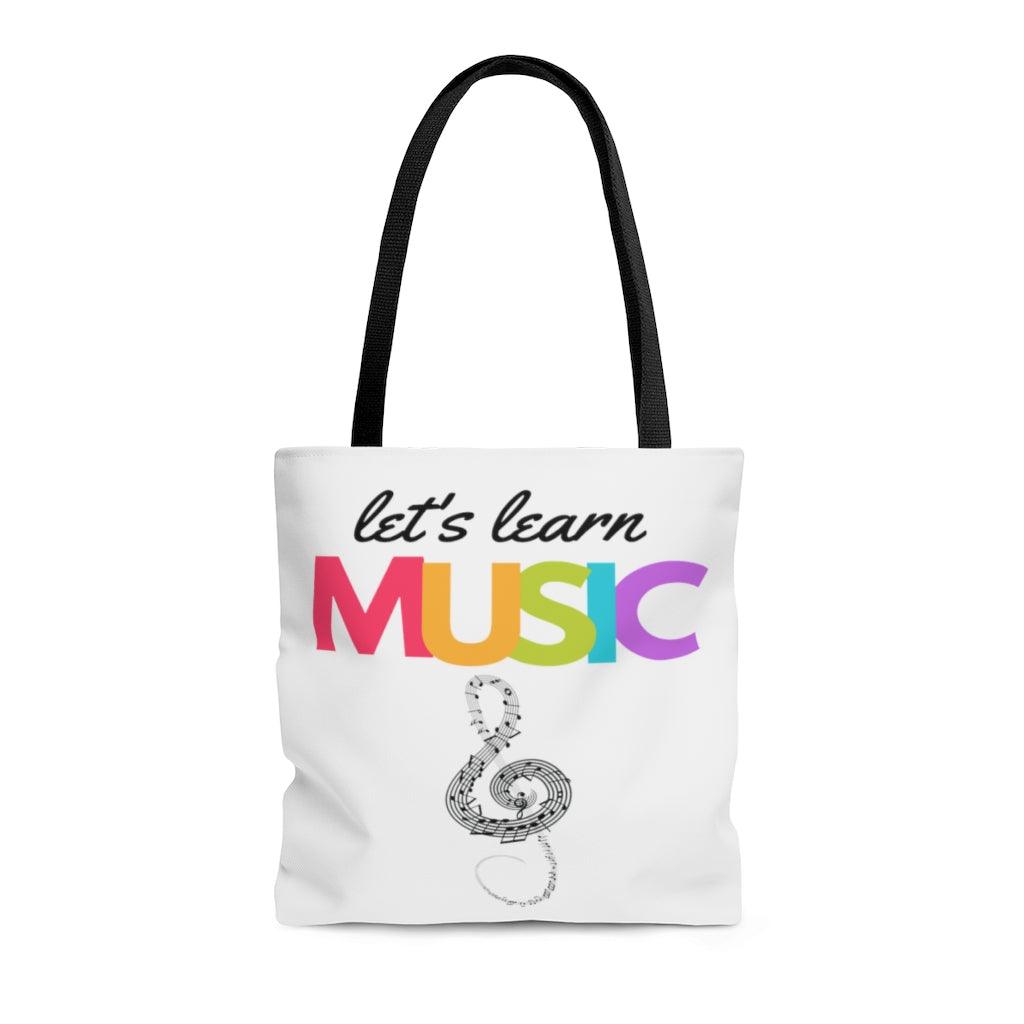 Let's Learn Music Tote Bag | Music Gifts Depot