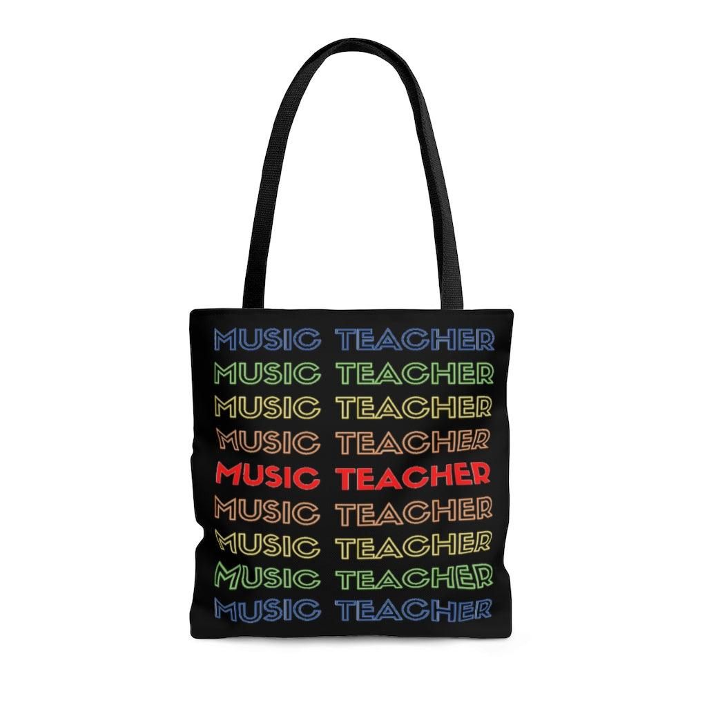 Music Teacher Colorful Tote Bag - Music Gifts Depot