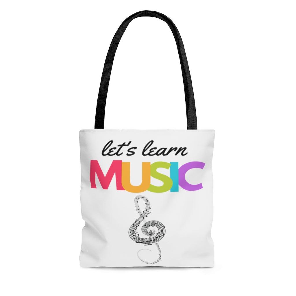 Let's Learn Music Tote Bag | Music Gifts Depot