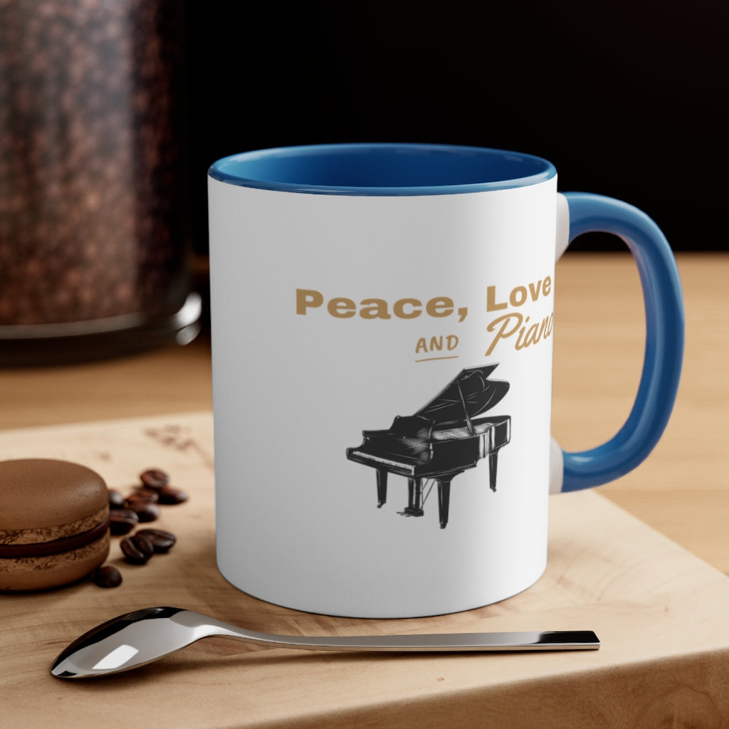 Peace Love and Piano Pianist Grand piano teacher Coffee Mug