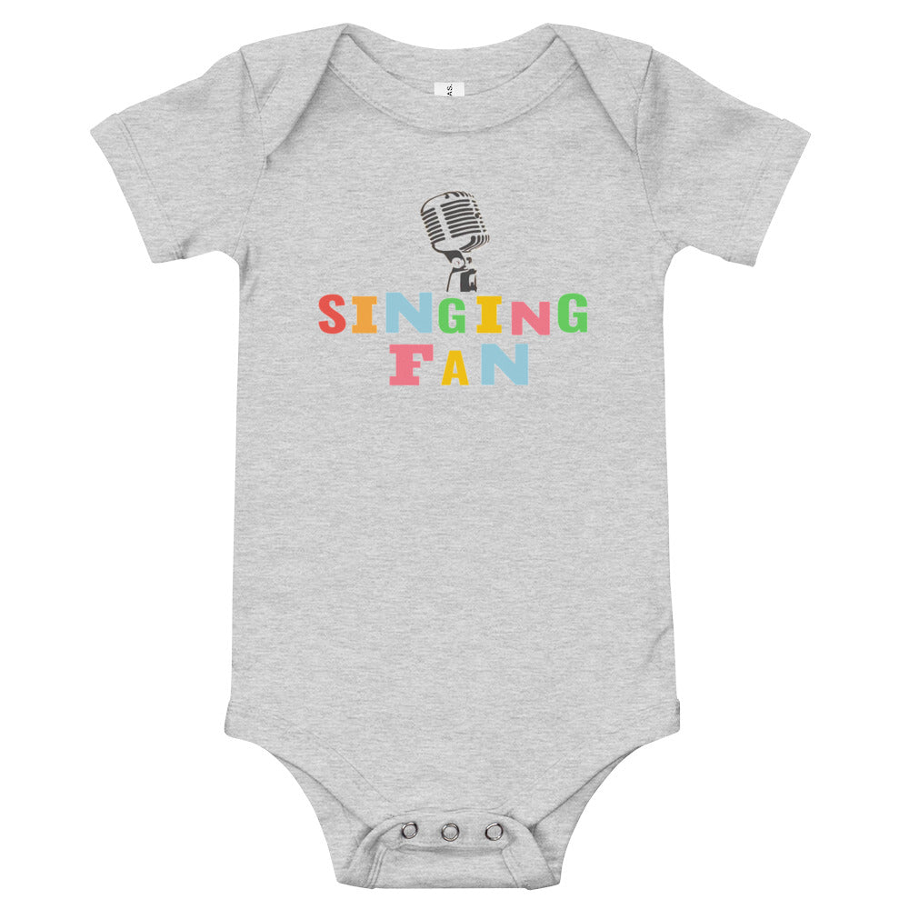 Singing Fan Baby short sleeve one piece - Music Gifts Depot