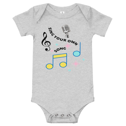 Sing Your Own Song Baby short sleeve one piece - Music Gifts Depot