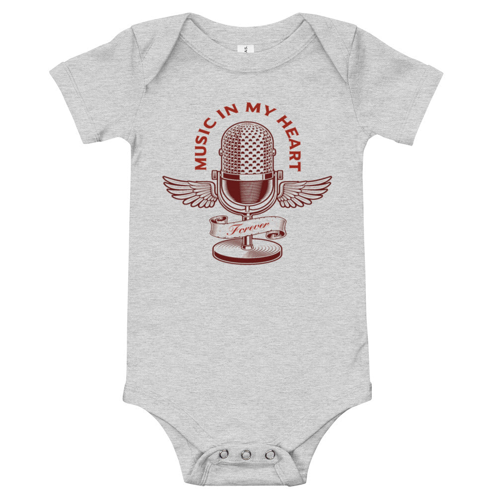 Music In My Heart Baby short sleeve one piece - Music Gifts Depot