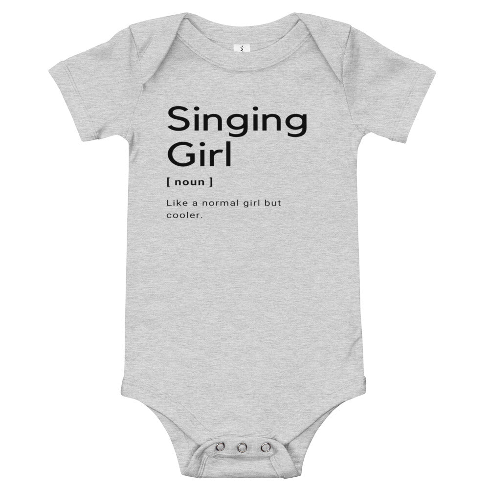 Singing Girl Baby short sleeve one piece - Music Gifts Depot