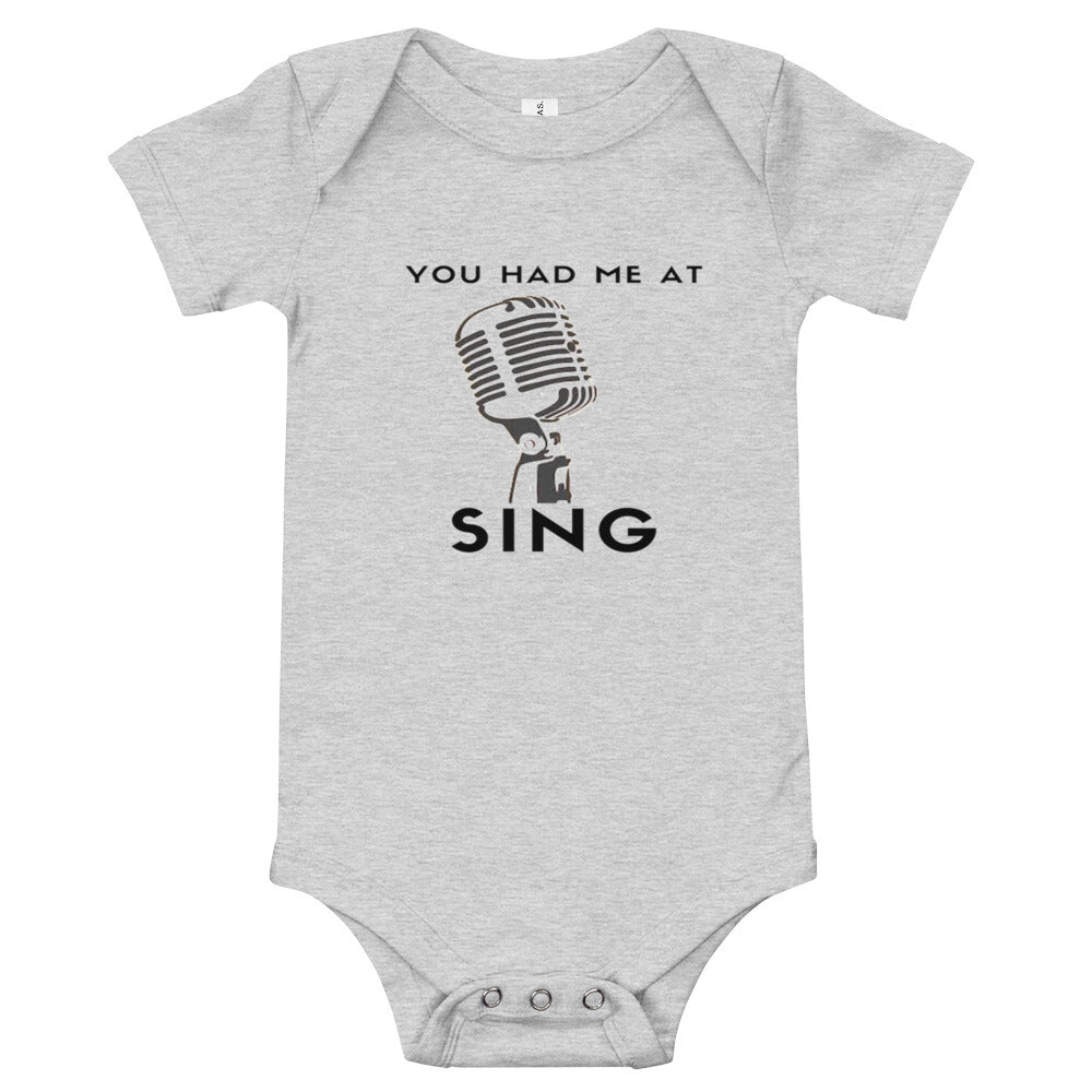 You Had Me At Sing Baby short sleeve one piece - Music Gifts Depot