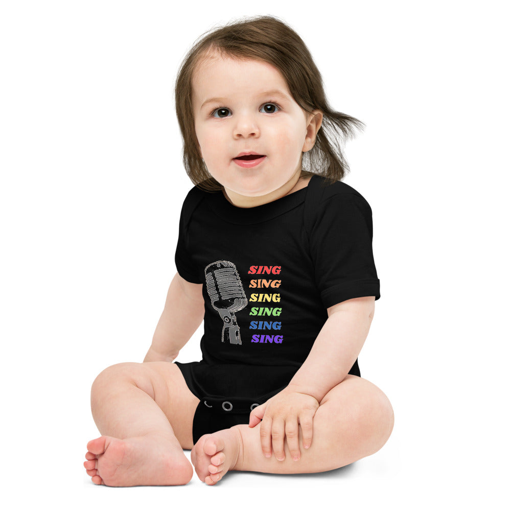 Colorful Sing Baby short sleeve one piece - Music Gifts Depot