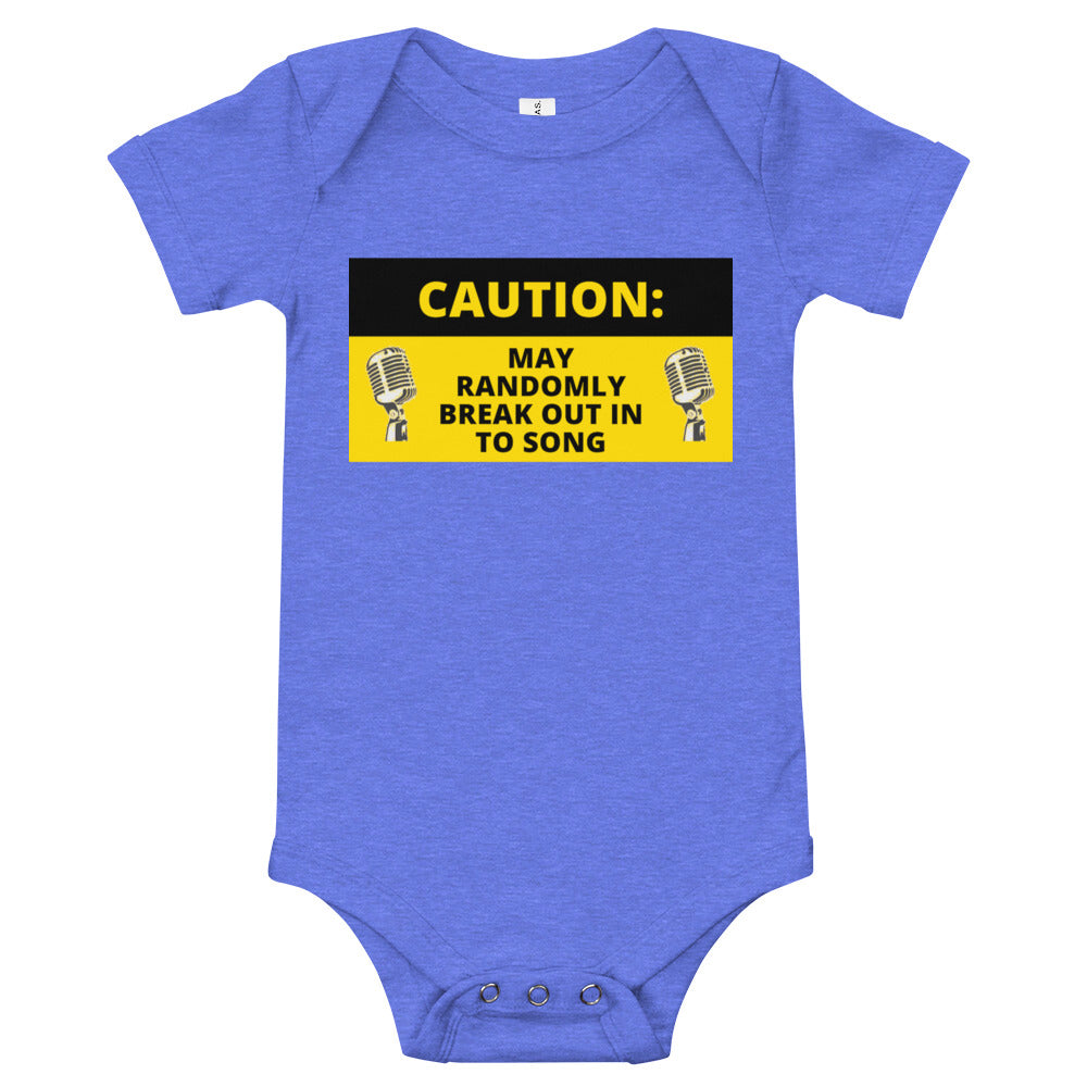 Caution: May Randomly Break Out In To Song Baby short sleeve one piece - Music Gifts Depot