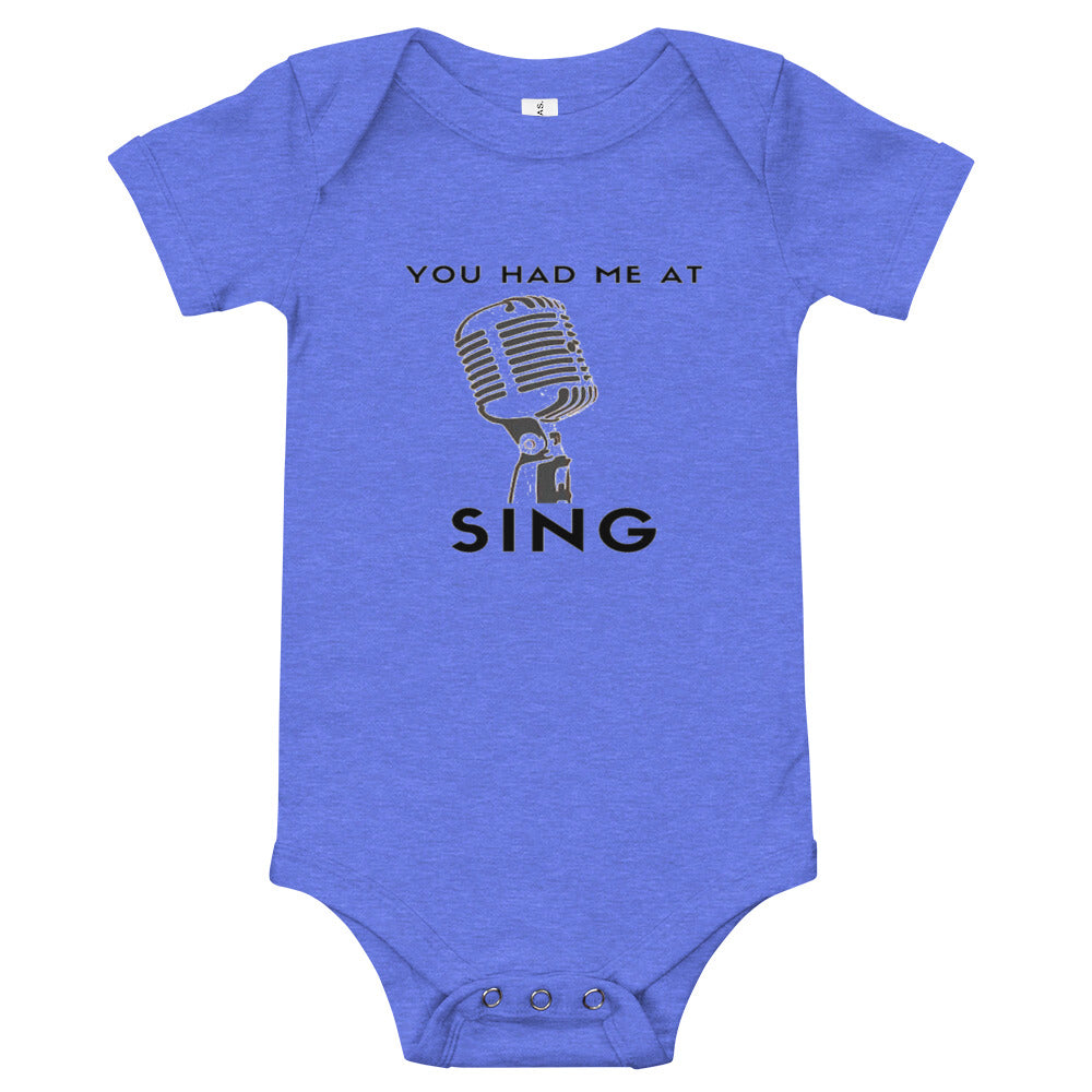 You Had Me At Sing Baby short sleeve one piece - Music Gifts Depot