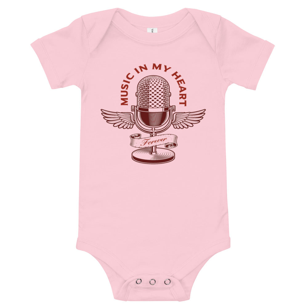 Music In My Heart Baby short sleeve one piece - Music Gifts Depot