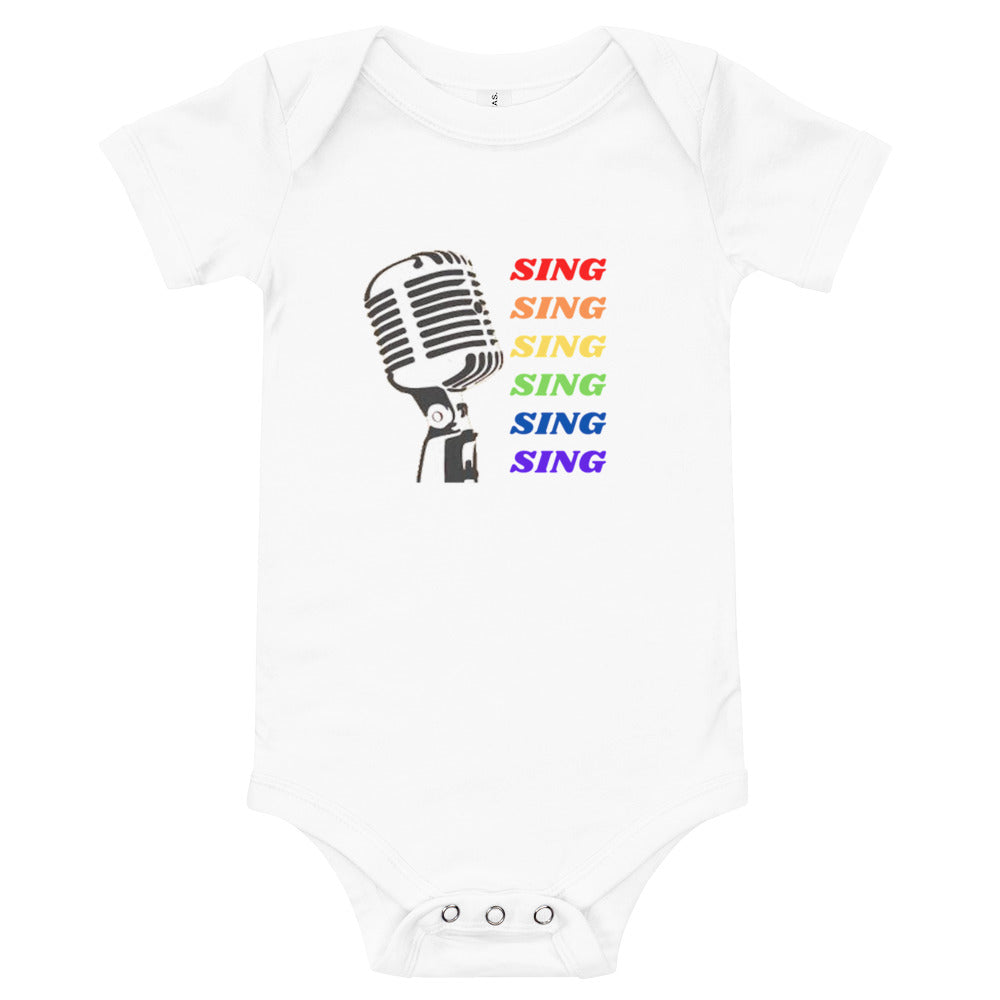 Colorful Sing Baby short sleeve one piece - Music Gifts Depot