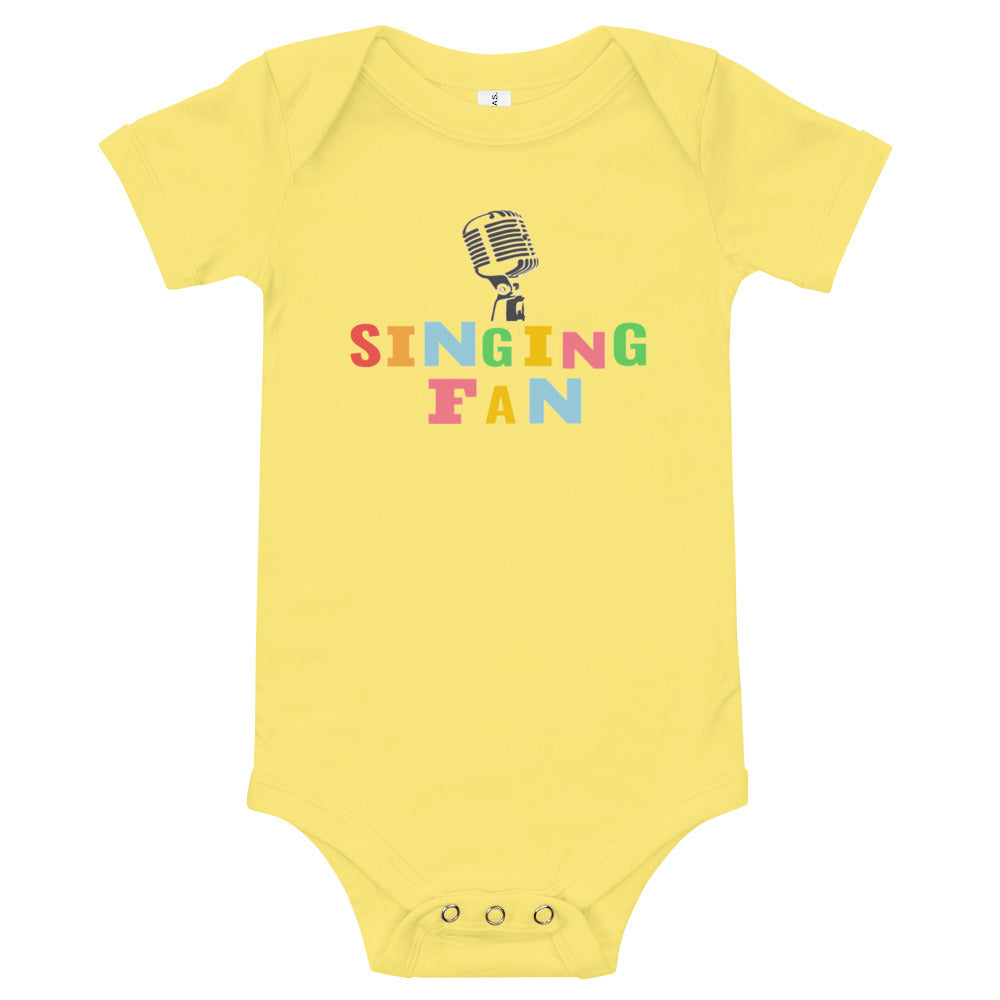 Singing Fan Baby short sleeve one piece - Music Gifts Depot
