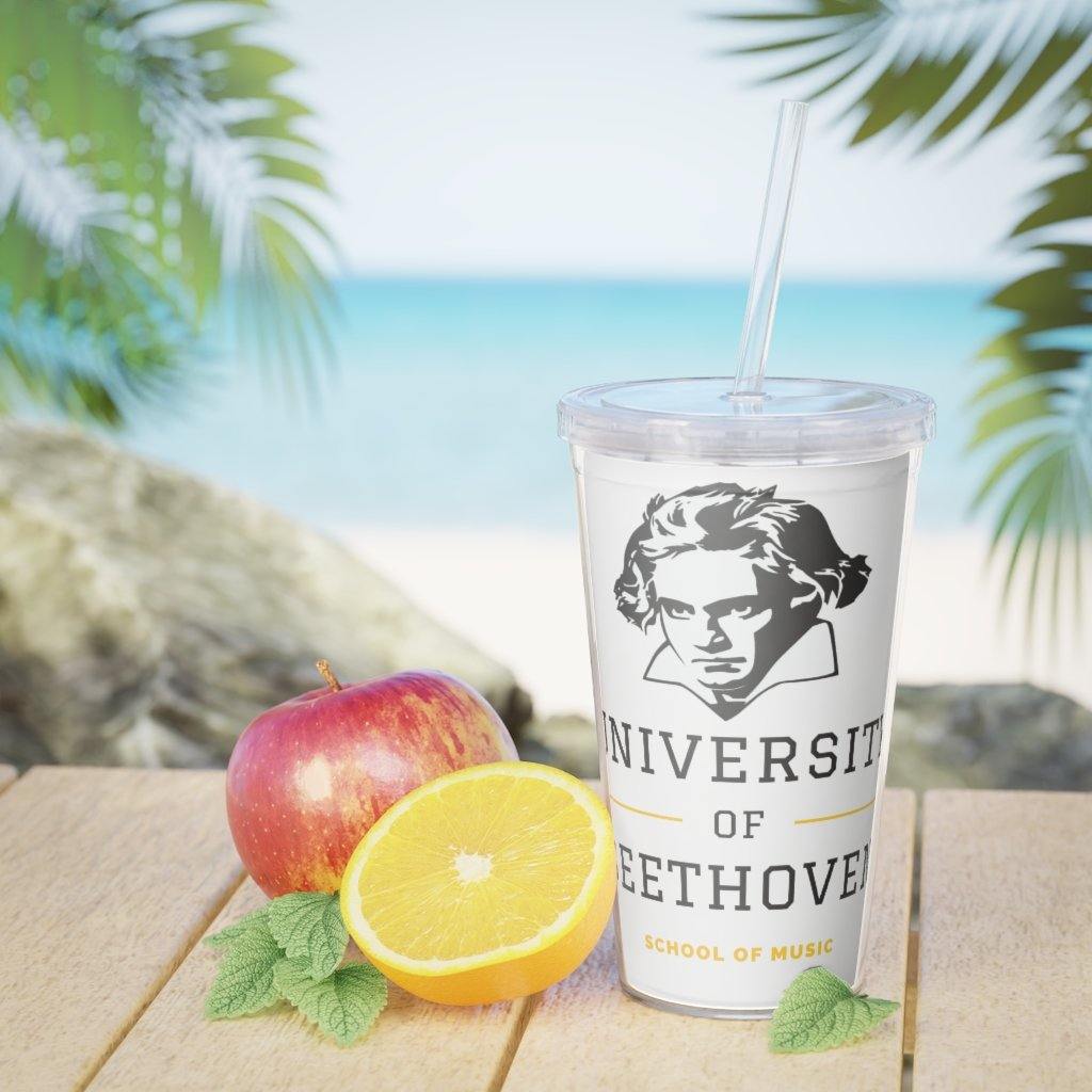 Beethoven Plastic Tumbler with Straw - Music Gifts Depot
