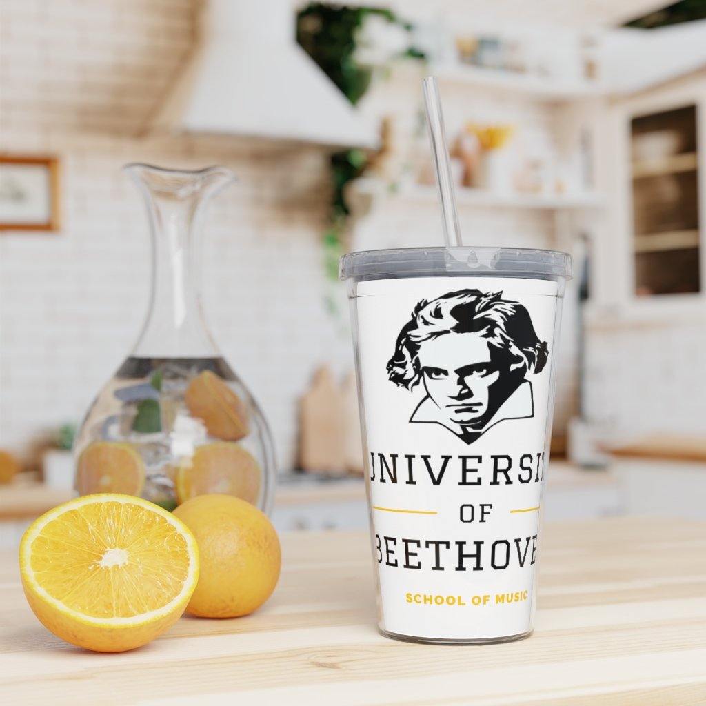 Beethoven Plastic Tumbler with Straw - Music Gifts Depot