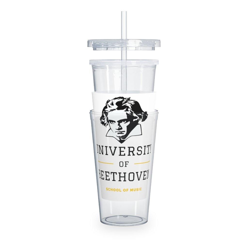 Beethoven Plastic Tumbler with Straw - Music Gifts Depot