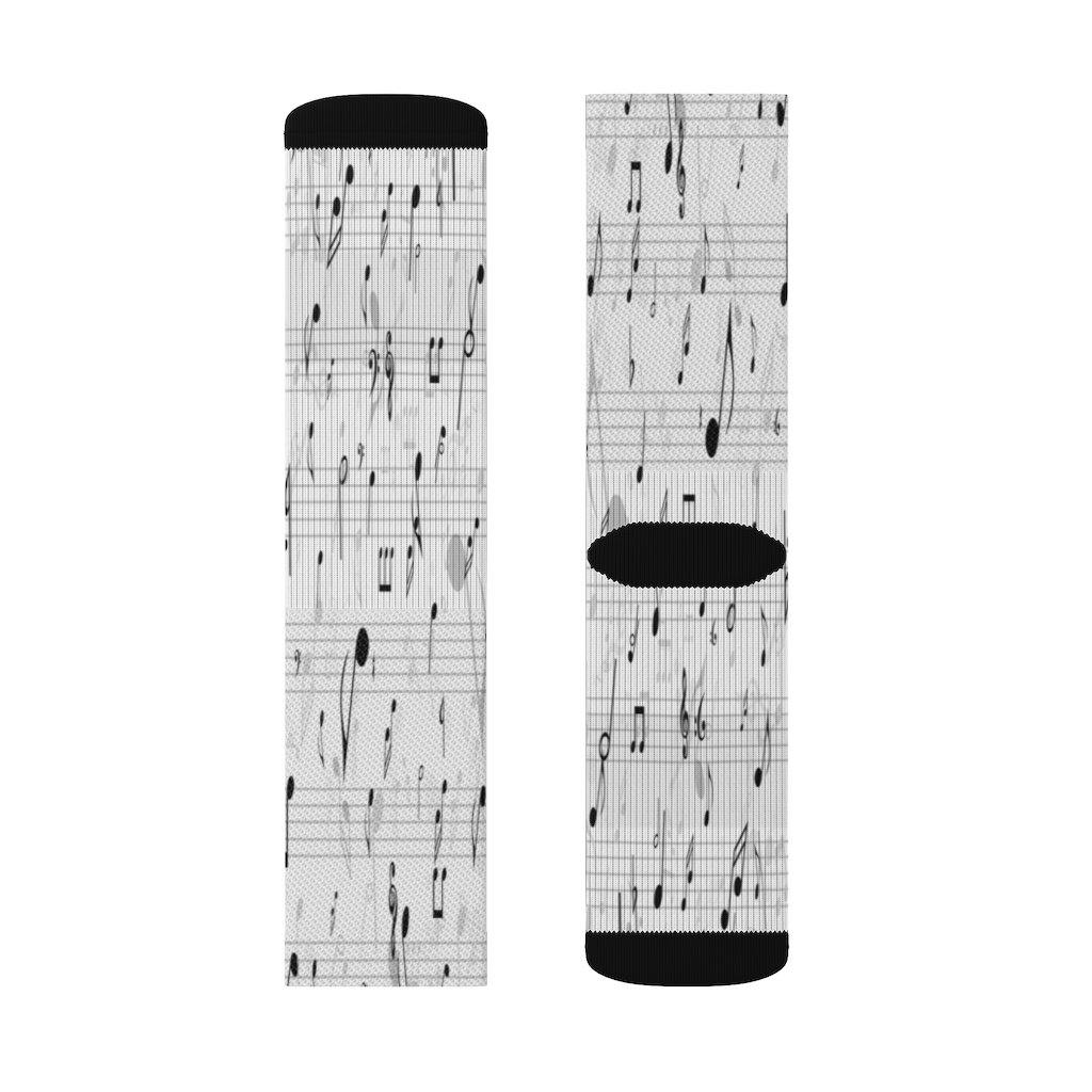 Black and White Music Note Socks - Music Gifts Depot