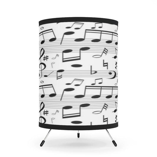 Black and White Music Note Tripod Lamp - Music Gifts Depot