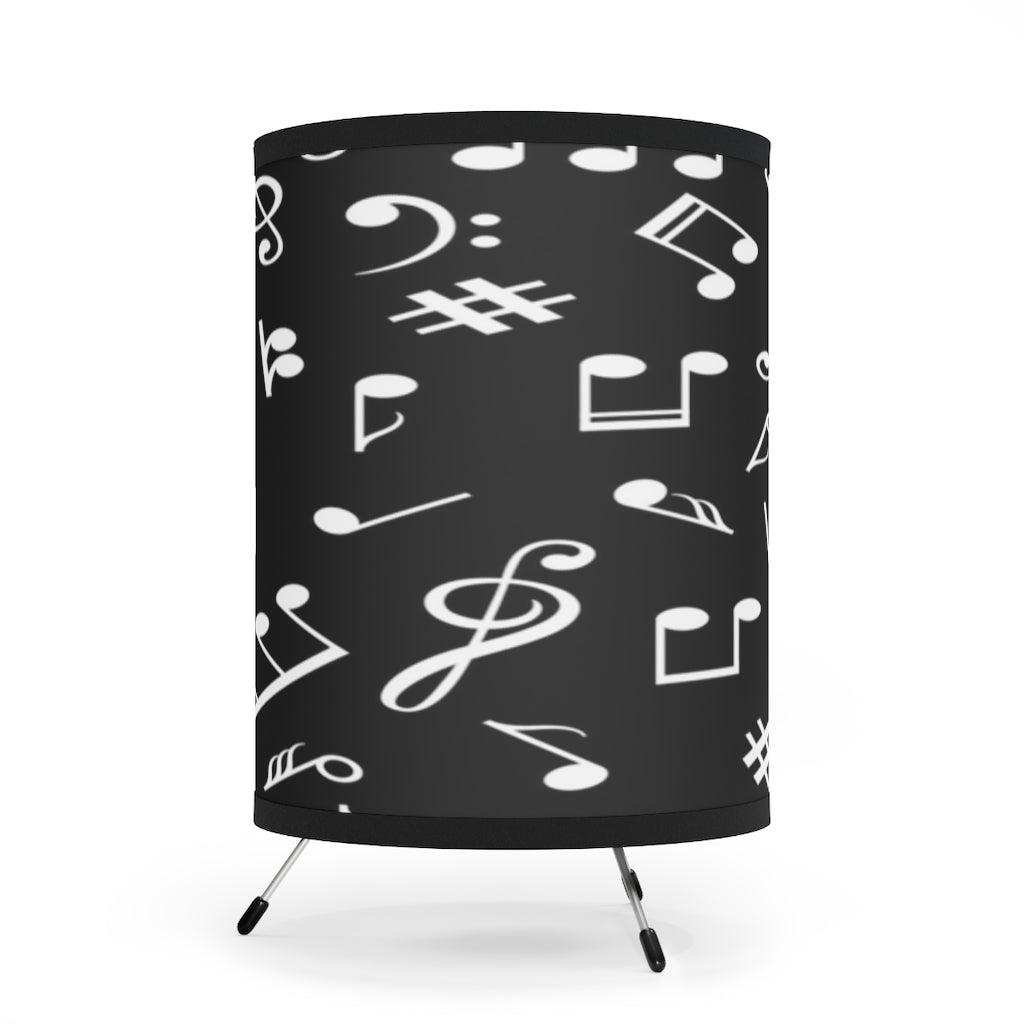 Black and White Music Note Tripod Lamp - Music Gifts Depot