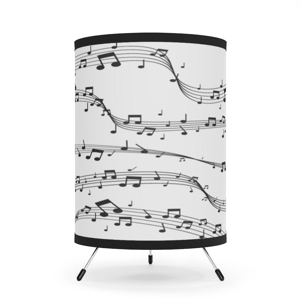 Black and White Music Note Tripod Lamp - Music Gifts Depot