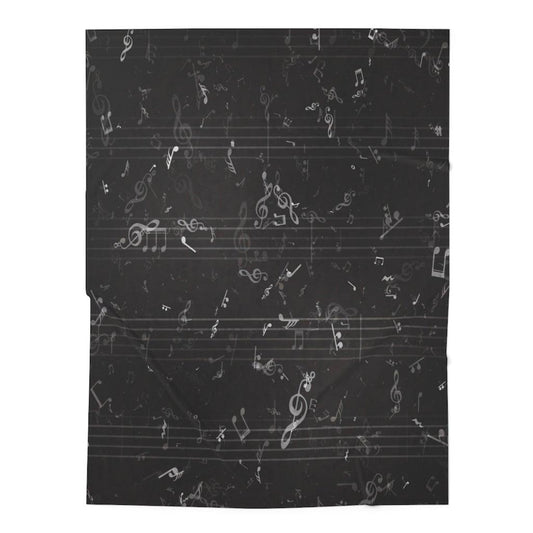 Black Music Note Baby Swaddle Blanket - Music Gifts Depot