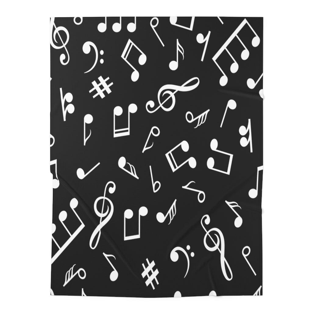 Black Music Note Baby Swaddle Blanket - Music Gifts Depot