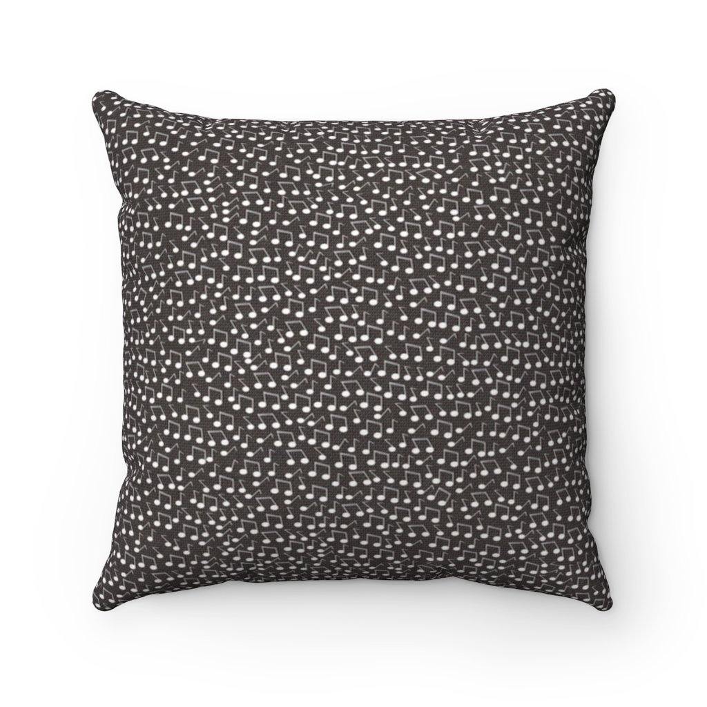 Black Music Note Square Pillow - Music Gifts Depot