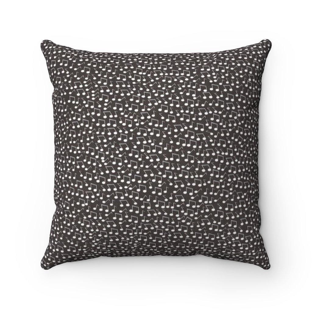 Black Music Note Square Pillow - Music Gifts Depot