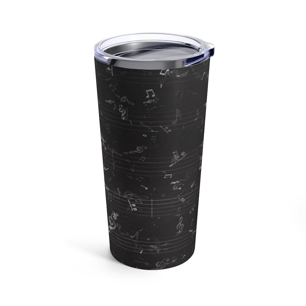 Black Music Note Tumbler 20oz - Music Gifts Depot