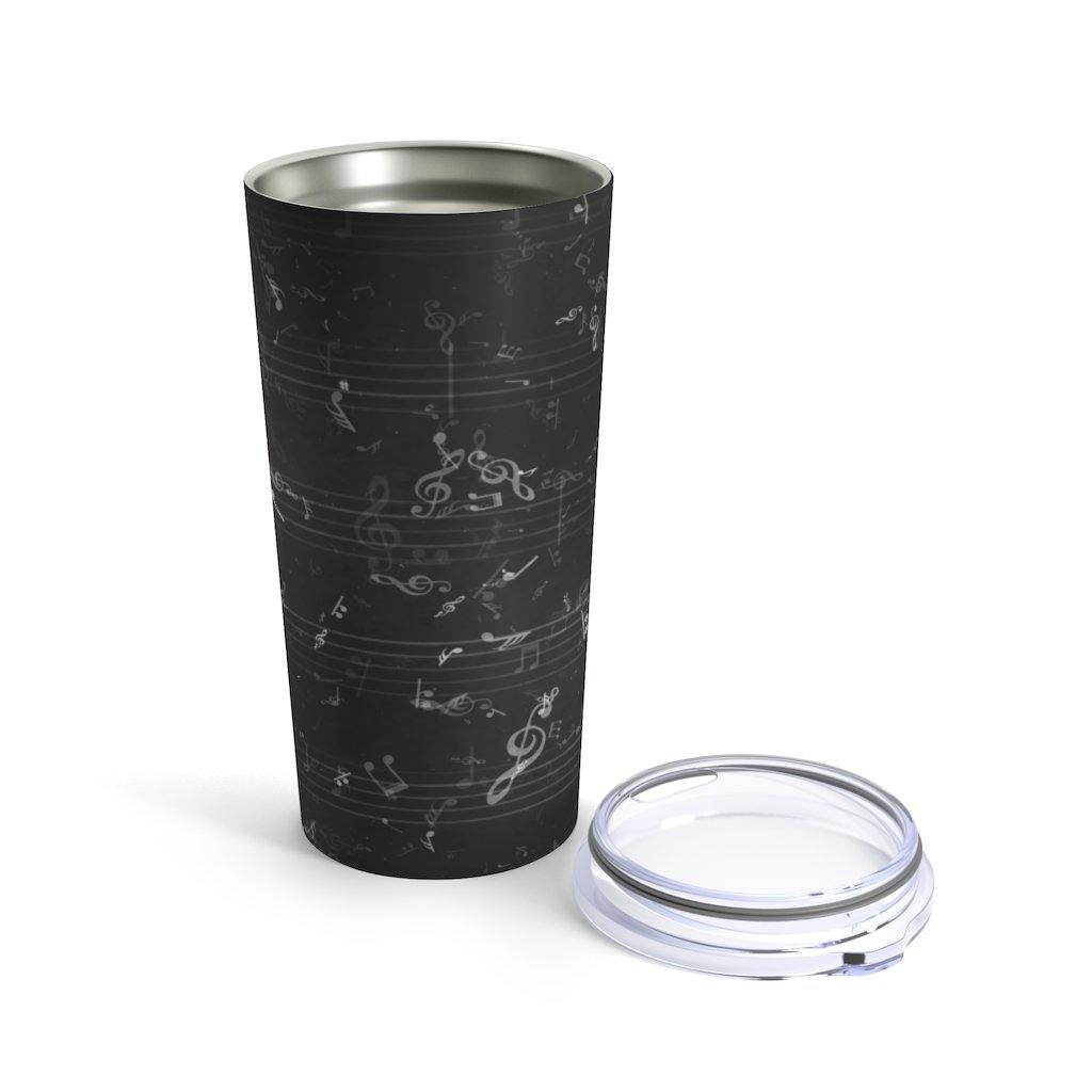 Black Music Note Tumbler 20oz - Music Gifts Depot