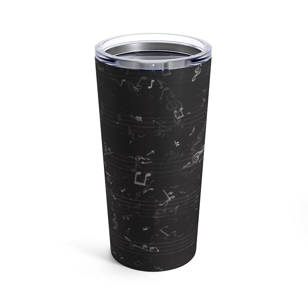 Black Music Note Tumbler 20oz - Music Gifts Depot