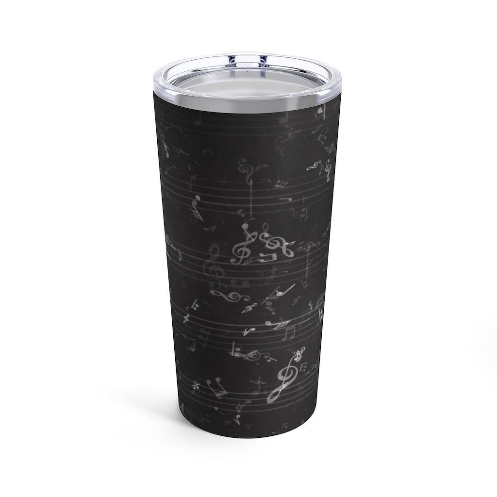 Black Music Note Tumbler 20oz - Music Gifts Depot