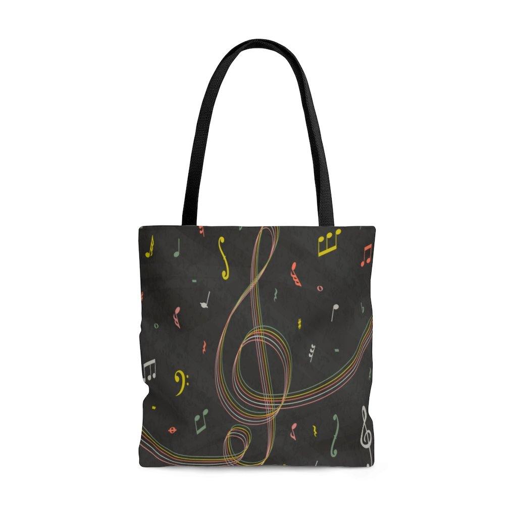 Black Music Tote Bag - Music Gifts Depot